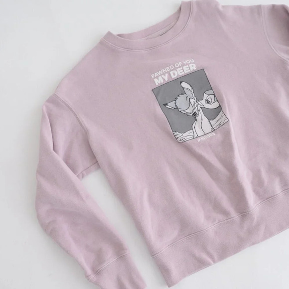 Uniqlo x Disney Purple Fawned of you Deer Bambi Crewneck Sweater XSmall - Picture 7 of 12